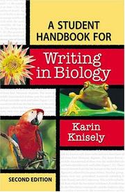 Cover of: A student handbook for writing in biology