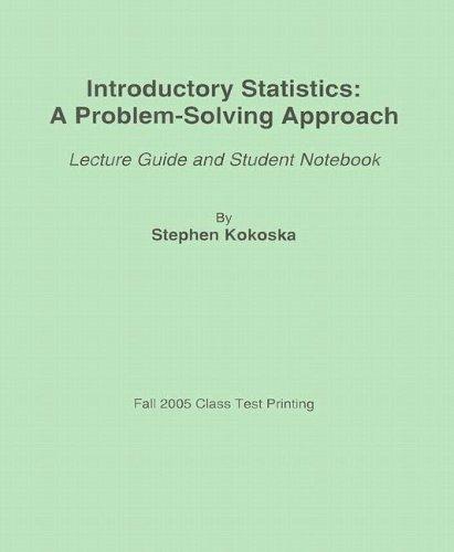 introductory statistics a problem solving approach 3rd edition pdf
