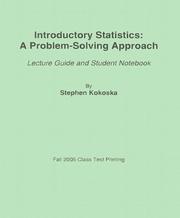 Cover of: Introductory Statistics: A Problem-Solving Approach: Lecture Guide and Student Notebook