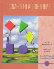 Cover of: Computer algorithms by Ellis Horowitz
