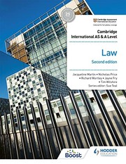 Cover of: Cambridge International AS and a Level Law Second Edition by Jayne Fry, Tim Wilshire