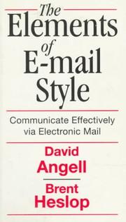 Cover of: The elements of e-mail style by David Angell