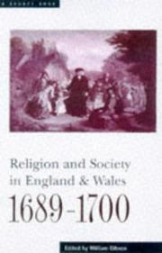 Cover of: Religion and Society in England and Wales, 1689-1800: A Sourcebook (Documents in Early Modern Social History)
