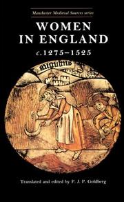 Cover of: Women in England, C. 1275-1525 by P. J. P. Goldberg