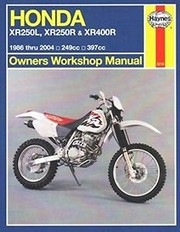 Cover of: Honda XR250L, XR250R and XR400R 1986 Thru 2004 by Haynes Manuals Inc. Editors