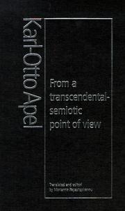 Cover of: From a transcendental-semiotic point of view by Karl-Otto Apel