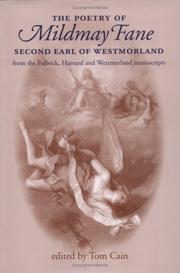 Cover of: The Poetry of Mildmay Fane, Second Earl of Westmorland: Poems from the Fulbeck, Harvard and Westmorland Manuscripts