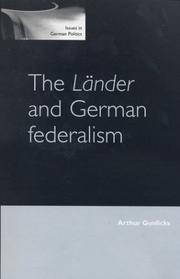 Cover of: The Länder and German federalism