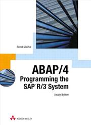 Cover of: ABAP/4: Programming the SAP(R) R/3(R) System (2nd Edition)