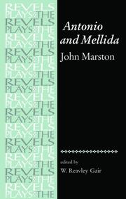 Cover of: Antonio and Mellida: John Marston (Revels Plays Companions Library)