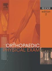 Cover of: The Orthopaedic Physical Exam by Bruce Reider