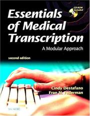 Cover of: Essentials Of Medical Transcription by Cynthia Destafano, Fran M. Federman