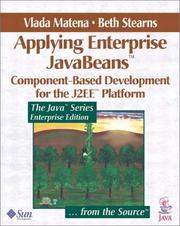 Cover of: Applying Enterprise JavaBeans(TM) by Vlada Matena, Beth Stearns