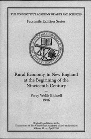Cover of: Rural economy in New England at the beginning of the nineteenth century