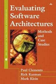Cover of: Evaluating Software Architectures: Methods and Case Studies