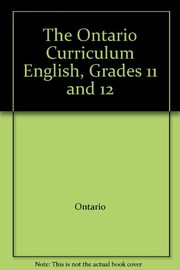 Cover of: English: the Ontario curriculum, grades 11 and 12, 2000.