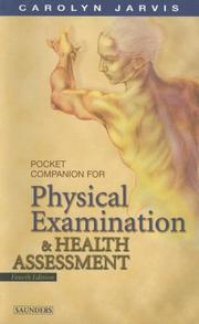 Cover of: Pocket companion for Physical examination and health assessment by Carolyn Jarvis, Carolyn Jarvis