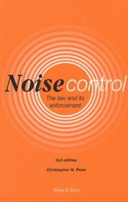 Cover of: Noise Control by Christopher N. Penn, Christopher N. Penn