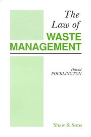 Cover of: The law of waste management