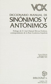 Cover of: Diccionario manual de sinónimos y antónimos