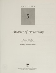 Cover of: Theories of personality by Duane P. Schultz