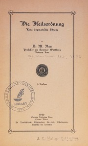 Cover of: Die Heilsordnung by Johann Michael Reu