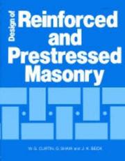 Cover of: Design of reinforced and prestressed masonry