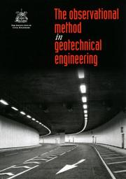 Cover of: The observational method in geotechnical engineering.