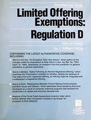 Cover of: Limited offering exemptions by J. William Hicks