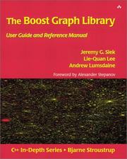 Cover of: The Boost Graph Library User Guide and Reference Manual (With CD-ROM)