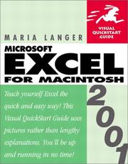 Cover of: Excel 2001 for Macintosh by Maria Langer