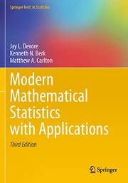 Cover of: Modern Mathematical Statistics with Applications