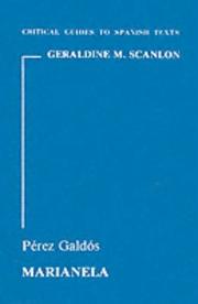 Cover of: Perez Galdos: "Marianela" (Critical Guides to Spanish Texts)