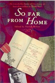 Cover of: So Far from Home: The World War I Diaries of an Australian Soldier