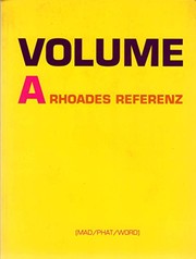 Cover of: Jason Rhoades: volume, a Rhoades referenz