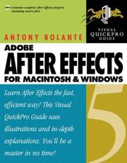Cover of: After Effects 5 for Macintosh and Windows by Antony Bolante