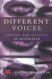 Cover of: Different voices: gender and politics in Australia