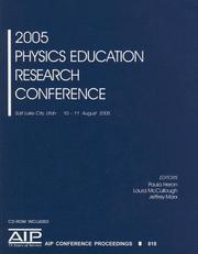 Front cover of 2005 Physics Education Research Conference by Unknown