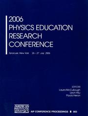 Front cover of 2006 Physics Education Research Conference by Unknown