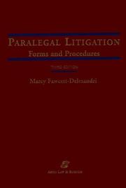 Cover of: Paralegal litigation by Marcy Fawcett-Delesandri, Marcy Fawcett-Delesandri