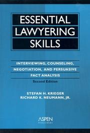 Cover of: Essential lawyering skills by Stefan H. Krieger