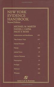 Cover of: New York Evidence Handbook by Michael M. Martin, Daniel J. Capra, Faust F. Rossi