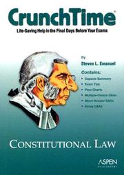 Cover of: Constitutional law by Steven Emanuel