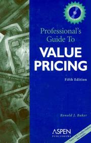 Cover of: Professional's guide to value pricing by Ronald J. Baker