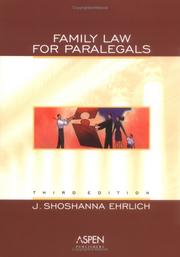Family law for paralegals by J. Shoshanna Ehrlich