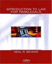 Cover of: Introduction to law for paralegals