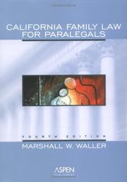 California family law for paralegals by Marshall W. Waller