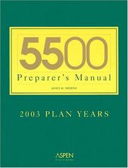 Cover of: 5500 Preparer's Manual by Janice M. Wegesin