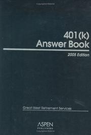 Cover of: 401K Answer Book Forms and Worksheets, 2005