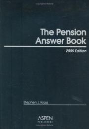 Cover of: The Pension Answer Book 2005 (Pension Answer Book) by Stephen J. Krass